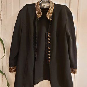 ALGO black vest with leopard accent